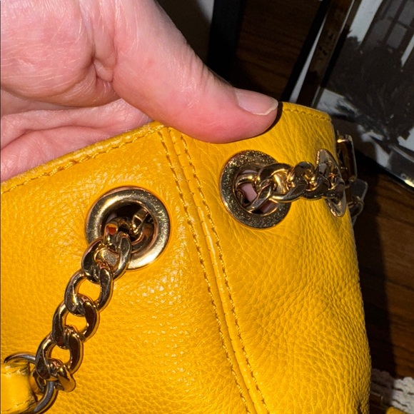 MICHAEL Michael Kors | Zinnia Maragold Yellow Pebbled Leather Satchel -EUC - Picture 7 of 16
